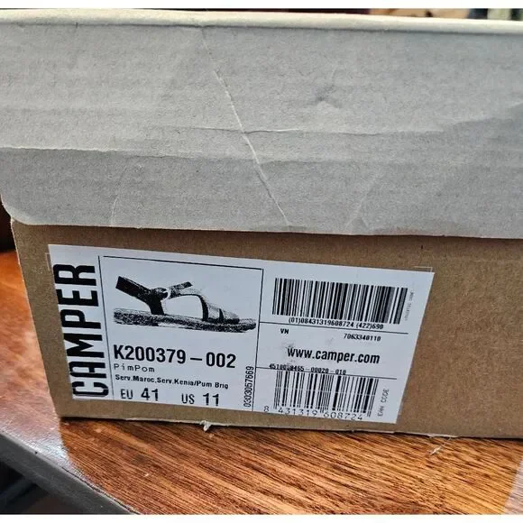 CAMPER Pim Pom Leather Sandals Womens Size 11 New in Box - Picture 9 of 9